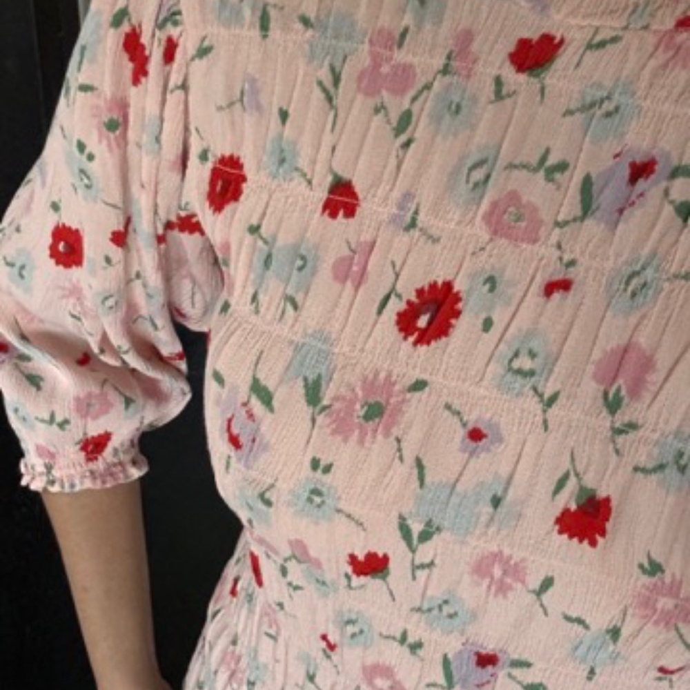 Samsoe Samsoe Womens Sarami Pink Garden Dress Sz L - Picture 7 of 10